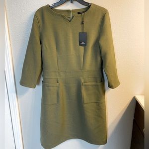 NWT b.courage olive green luxury dress. Size M